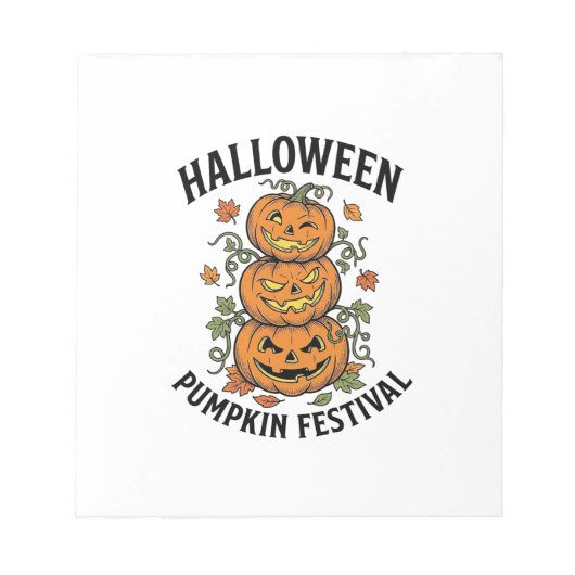 Bloc-note Festival de citrouilles d'Halloween Jack O Lantern (Devant)