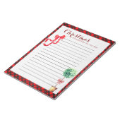 Bloc-note Festive Botanical Rustic Christmas Plaid Red Bow (Incliné)