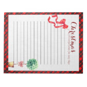 Bloc-note Festive Botanical Rustic Christmas Plaid Red Bow (Devant)