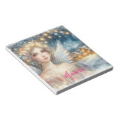 Bloc-note Festive Gold Watercolor Ethereal Frost Snow Angel (Incliné)
