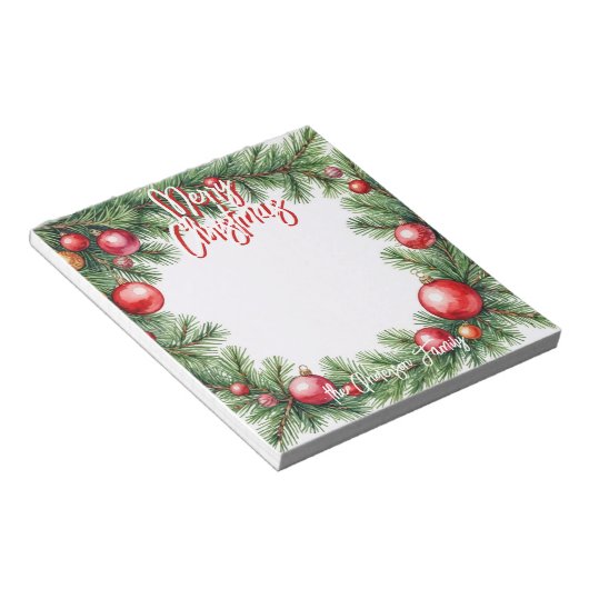 Bloc-note Festive Pine Garland voeux de Noël (Incliné)