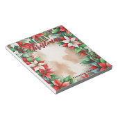 Bloc-note Festive Poinsettia et Holly Berries Noël (Incliné)