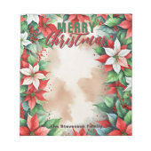 Bloc-note Festive Poinsettia et Holly Berries Noël (Devant)