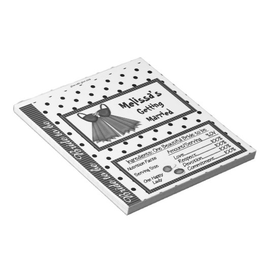 Bloc-note Fête de Fête des mariées de l'enrouleur de bar à b (Incliné)