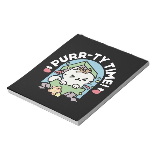 Bloc-note Fête de Noël avec Purr-ty Time Cat (Tourné)