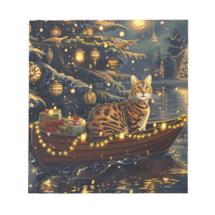 Bloc-note Fête de Noël du chat du Bengale Voyage