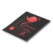 Bloc-note Fête de thé de Noël en dentelle rouge (Tourné)