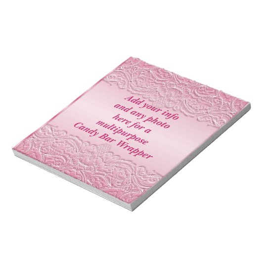 Bloc-note Fête de Wrapper Bar à bonbons rose polyvalent (Tourné)