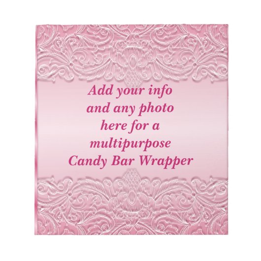 Bloc-note Fête de Wrapper Bar à bonbons rose polyvalent (Devant)