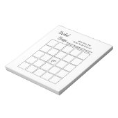 Bloc-note Fête des mariées blanche minimale Jeu de Bingo (Tourné)