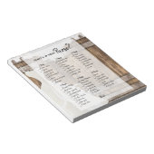 Bloc-note Fête des mariées en bois rustique et jeu de dentel (Incliné)