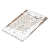 Bloc-note Fête des mariées en bois rustique et jeu de dentel (Incliné)