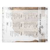 Bloc-note Fête des mariées en bois rustique et jeu de dentel (Devant)