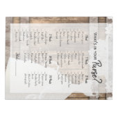 Bloc-note Fête des mariées en bois rustique & jeu de dentell (Devant)