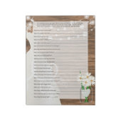 Bloc-note Fête des mariées en Rustic Wood String Lights Jeu  (Tourné)