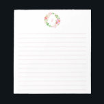 Bloc-note Fête des mariées Fleurs d'aquarelle rose personnal<br><div class="desc">Fête des mariées rose aquarelle Fleurs  personnalisée Note Pad</div>