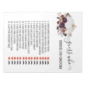 Bloc-note Fête des mariées Jeu Devinez Qui Citrouille Automn (Devant)