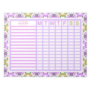 Bloc-note Fête des mères Custom Purple Family Goals Tracker