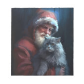 Bloc-note Fête du Père Noël du chat bleu russe (Devant)