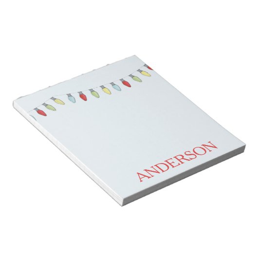 Bloc-note Fêtes de Noël Chaîne lumières mignonne Whimsical F (Incliné)