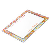 Bloc-note Feu rouge chaud Orange jaune Boho Motif floral (Incliné)