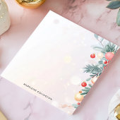 Bloc-note Feuillage de Noël élégant Nom personnalisé