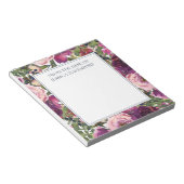 Bloc-note Feuillage Floral Rose Brougeâtre De Bourgogne Du B (Incliné)