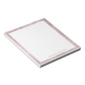 Bloc-note feuillage tropical rose or faux feuil monogramme (Incliné)