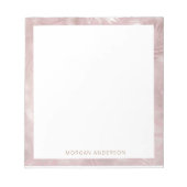 Bloc-note feuillage tropical rose or faux feuil monogramme (Devant)