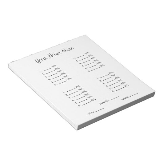 Bloc-note Feuille Bunco vide (Incliné)