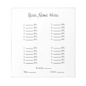 Bloc-note Feuille Bunco vide (Devant)