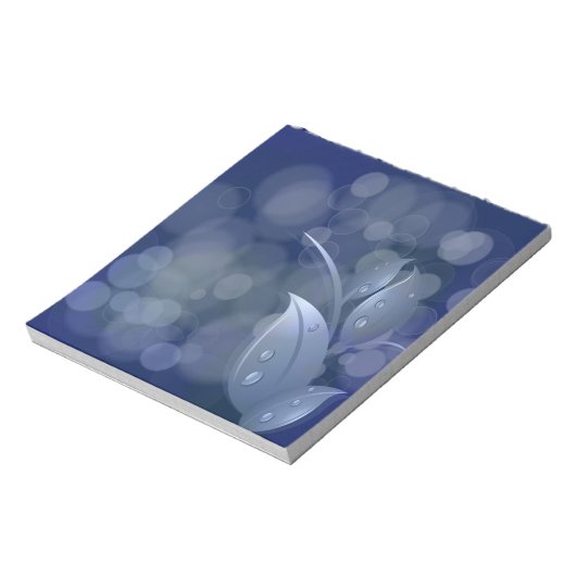 Bloc-note Feuille de Blue Bokeh (Tourné)