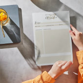 Bloc-note Feuille de recette moderne élégante monogramme noi