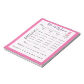 Bloc-note Feuille de score Bunco Pad Cute Gnome Rose (Tourné)