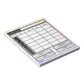 Bloc-note feuille de score de bunco (Incliné)