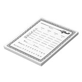 Bloc-note Feuille de score élégante de Bunco (Tourné)