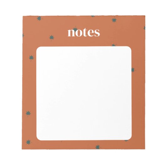 Bloc-note Feuille d'érable marron et vert rustique (Devant)