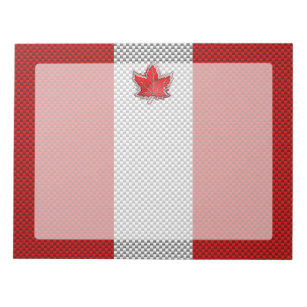 Bloc-note Feuille d'érable rouge canadienne en fibre de carb