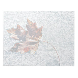 Bloc-note Feuille d'érable rustique sur la glace Nature Art 