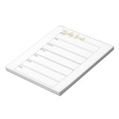 Bloc-note Feuille d'objectifs hebdomadaires (Tourné)