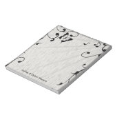 Bloc-note Feuille gris et noir Mariage de bois (Tourné)