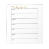 Bloc-note Feuille Objectifs hebdomadaires (Devant)