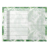 Bloc-note Feuille Tropical Weekly Personnalisé Menu Plan (Devant)