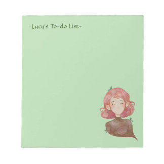 Bloc-note Feuilles aquarelle et caractère fille arbre