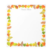 Bloc-note Feuilles automnales sur blanc simple (Devant)