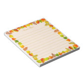 Bloc-note Feuilles automnales sur lin beige clair (Incliné)