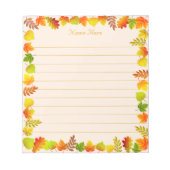 Bloc-note Feuilles automnales sur lin beige clair (Devant)