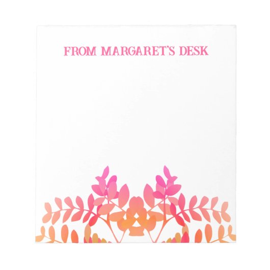 Bloc-note Feuilles couchers de soleil (Devant)