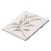 Bloc-note Feuilles d'aquarelle simple Vert moderne et rose (Tourné)