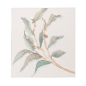 Bloc-note Feuilles d'aquarelle simple Vert moderne et rose (Devant)